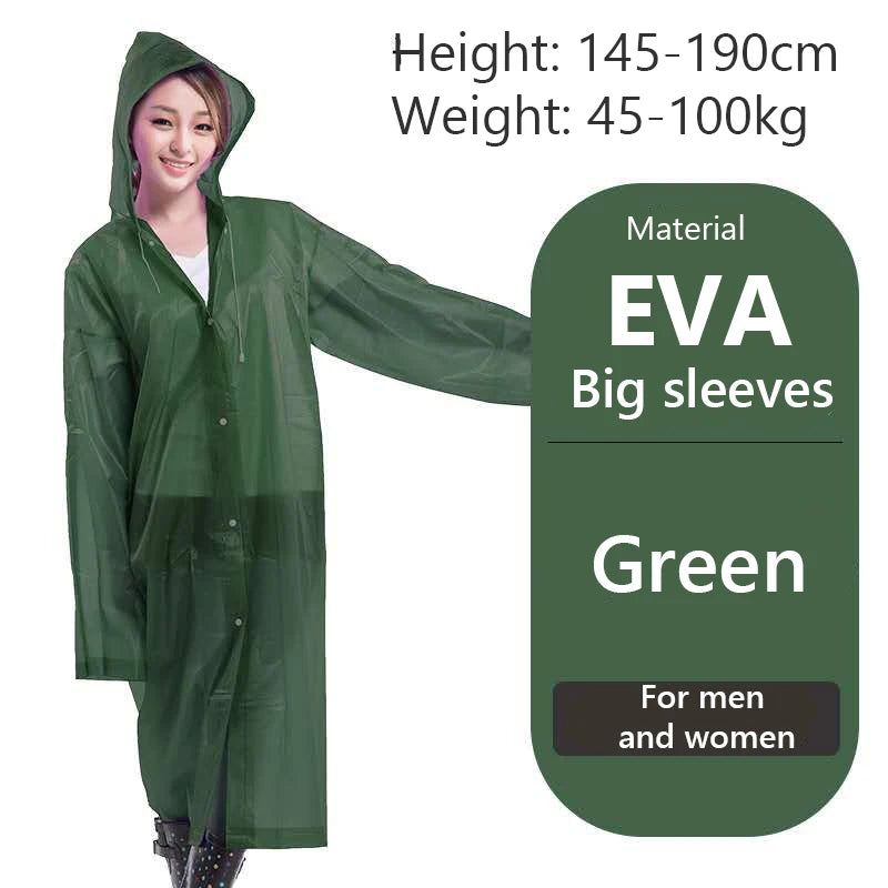 Raincoat Women Men Impermeable Thickened Waterproof Raincoat Tourism Outdoor Hiking Rain Poncho Raincoat Hooded Rain Coat Pi-Mart