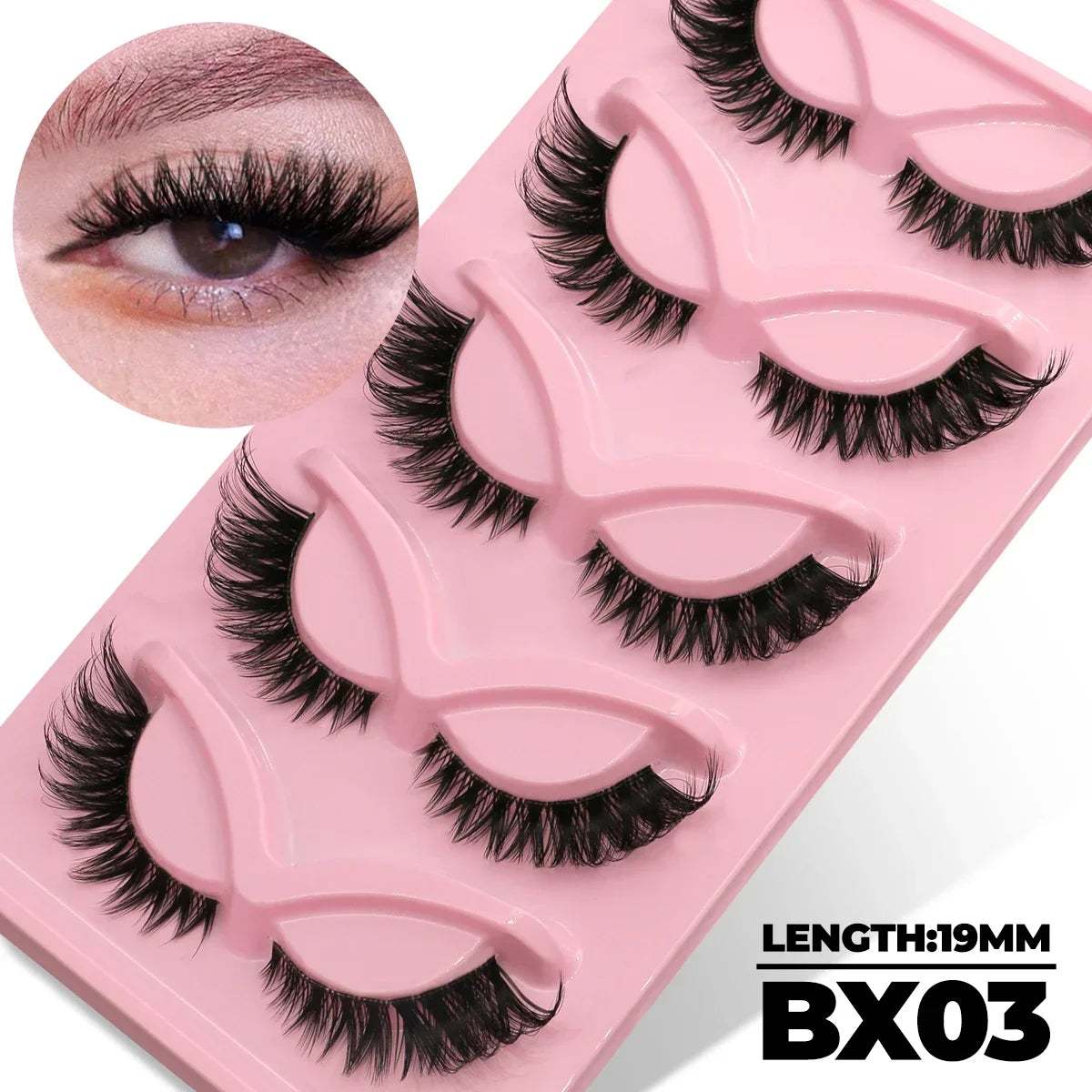 Veltrinay Fake Lashes Cat Eye Lashes Faux Mink Eyelashes Clear Band Lashes Natural Look Wispy Mink Eyelashes False Lashes Makeup LadyShow.Store