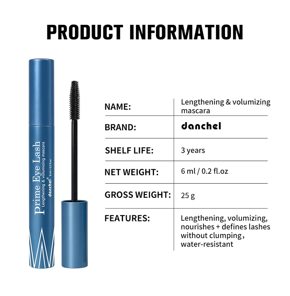 Lengthening & Volumizing Mascara Water-Resistant Long-Lasting Nourishing Strengthen Mascara Glossy Natural Finish Eye Makeup Pi-Mart