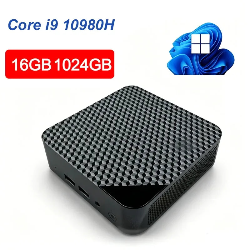 Compact Mini Gaming PC Intel i9 10980HK 16GB 32GB RAM 1TB 2TB SSD 4K HD Home Office Desktop Device Pi-Mart