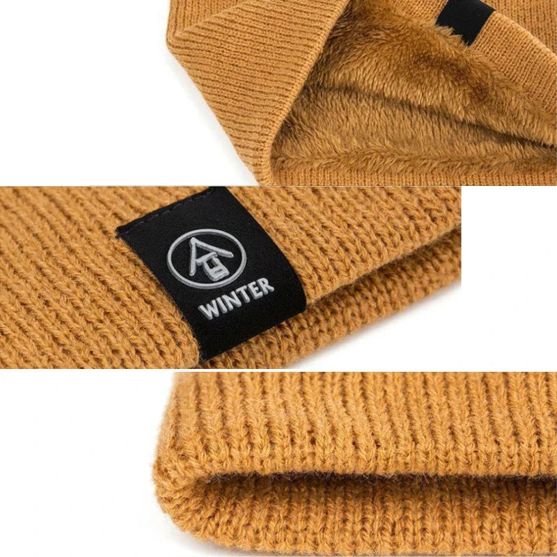 Warm Knitted Scarf Thickened Plush Windproof Winter Neck Gaiter Cold-proof Outdoor Sport Skiing Running Men Women Tube Scarf Pi-Mart