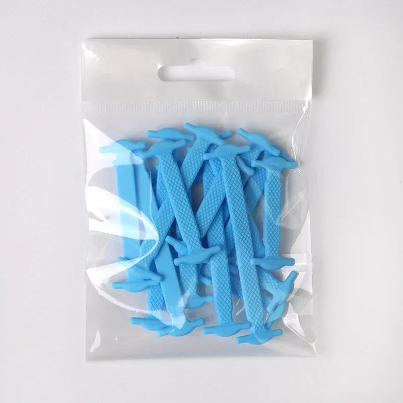 16pcs Lazy Shoelace Silicone Quick Lace Elastic Women Men No Tie Kids Adult Sneakers Lacing Shoelace Buckle Shoes Accessories LadyShow.Store