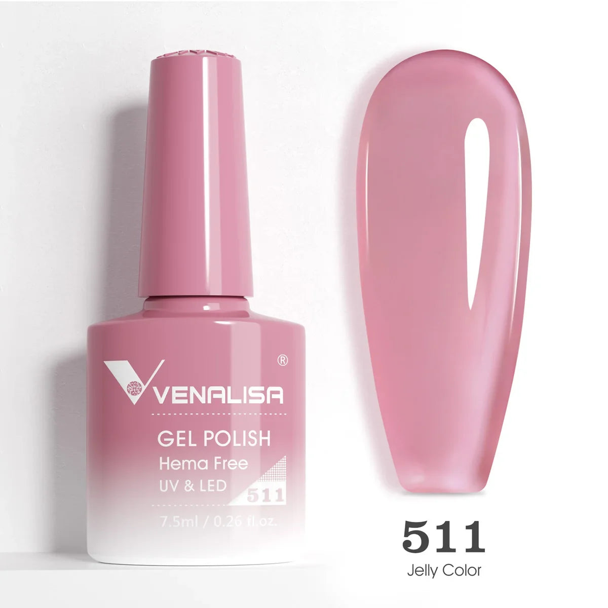 Venalisa HEMA TPO FREE Nail Gel Polish Glitter Gorgeous Full Coverage Soak Off UV LED French Nail Jelly Pink Nude Collection Tri Light Beauty