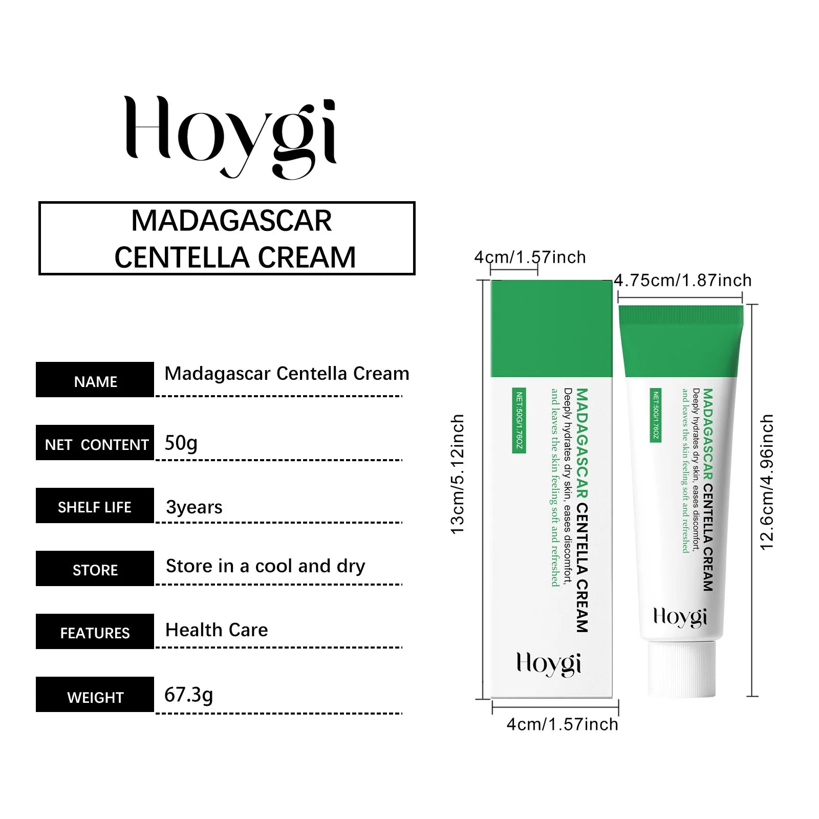 Centella Soothing Cream with Ceramide & B5 Face Repair Moisturizer Redness Relief Soothing Cream for Dry Sensitive Skin Pi-Mart