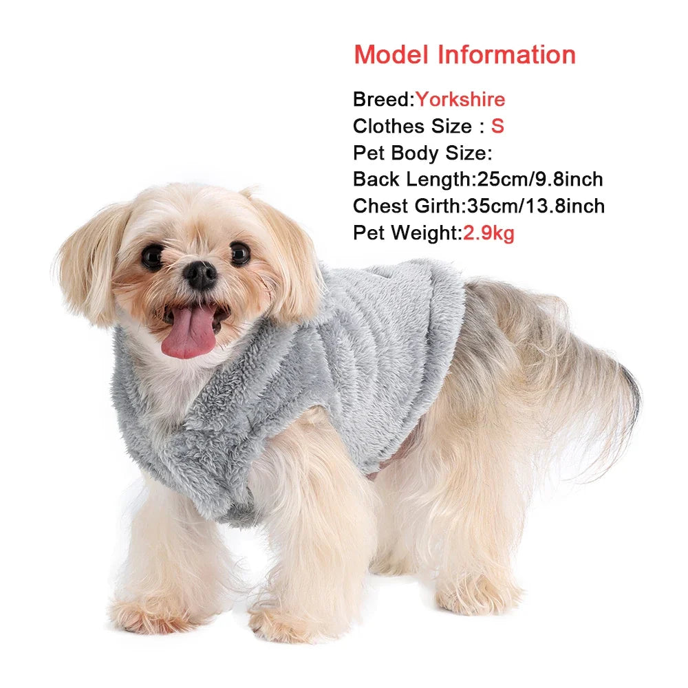 Soft Fleece Pet Dog Clothes Cute Hoodie Coat For Small Medium Dogs Cats Autumn Winter Puppy Hooded Jacket Sweater Pug Apparel LadyShow.Store