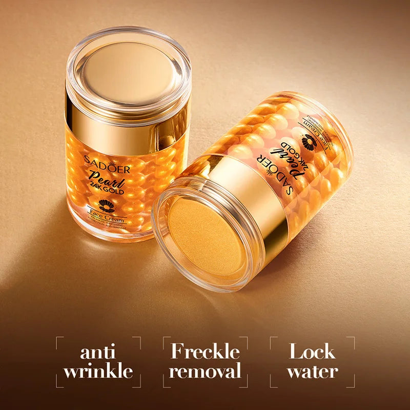 SADOER 24K Golden Pearl Collagen Face Cream Moisturizing Brightening Hydrating Firming Facial Cream Face Skin Care Products Pi-Mart