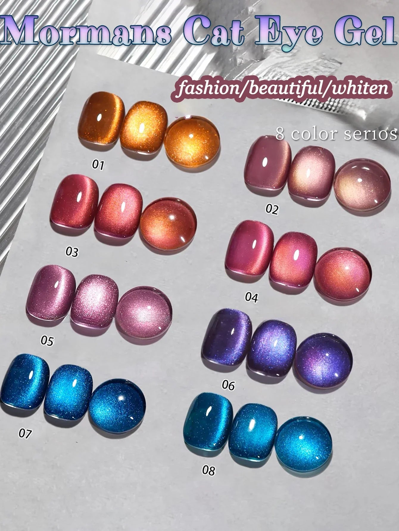 WS Black Glass Cat Magnetic Gel Nail Polish Punk Style Nail Art Manicure Varnis Semi Permanent Gel for Winter Nail Supplies Tri Light Beauty