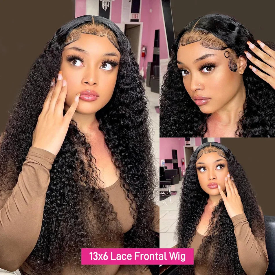 250% Kinky Curly Wigs Human Hair Afro Curly 13x6 HD Lace Frontal Wig Wear Go Glueless 5x5 Lace Front Human Hair Wigs on Sale LadyShow.Store