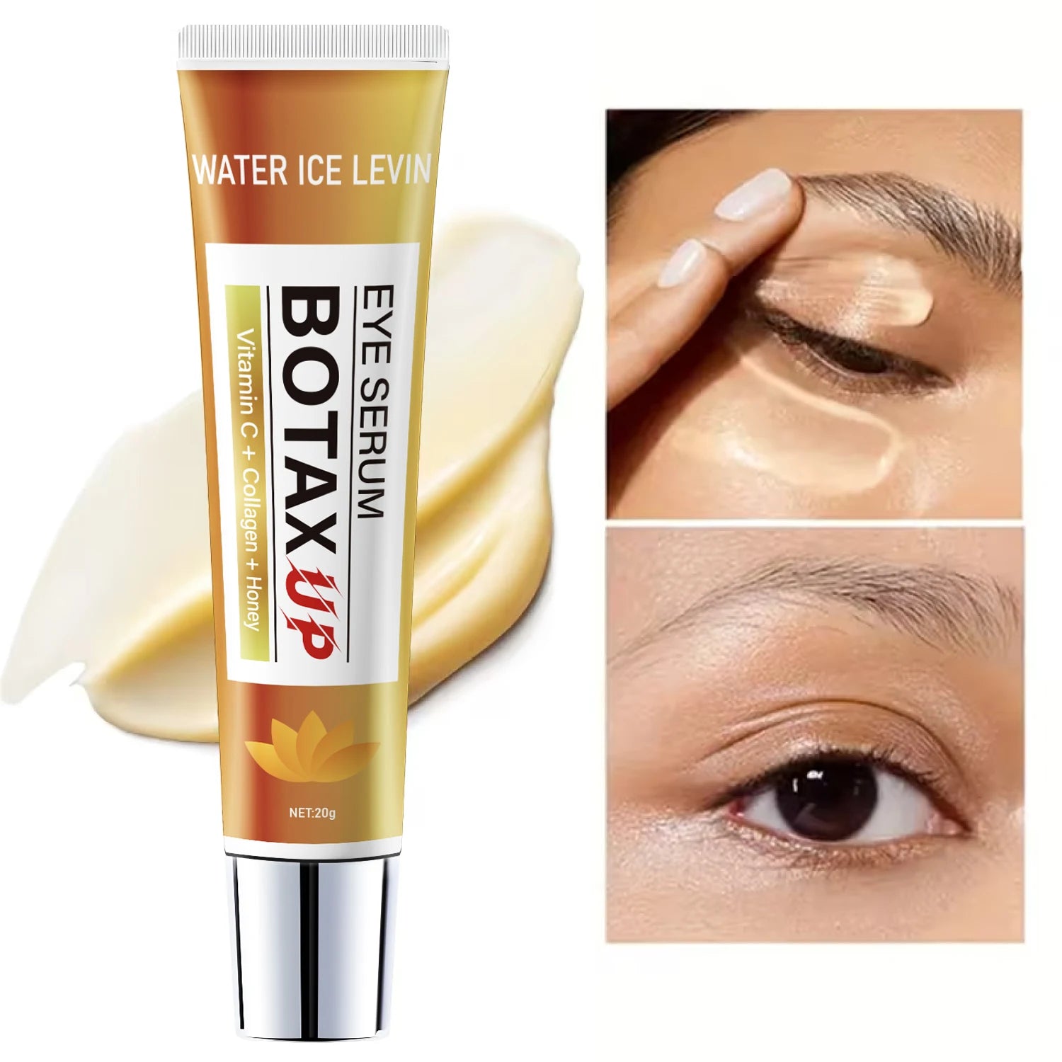 Eye Cream with Vitamin C & Collagen for Dark Circles, Moisturizing & Brightening, 20g Buy 1 Get 1 Free, Fast Shipping Pi-Mart