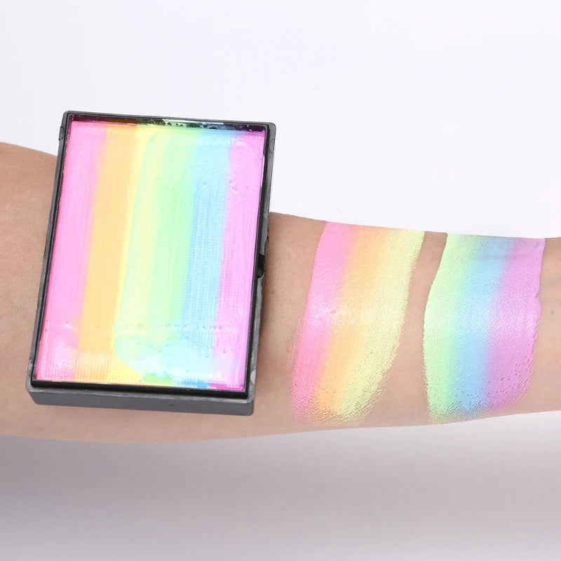 50g Facial and Body Paint Palette,Non-Toxic Rainbow Water-Soluble Body Paint for Rainbow Festival,Cosplay,Party,Art,Stage Makeup Pi-Mart