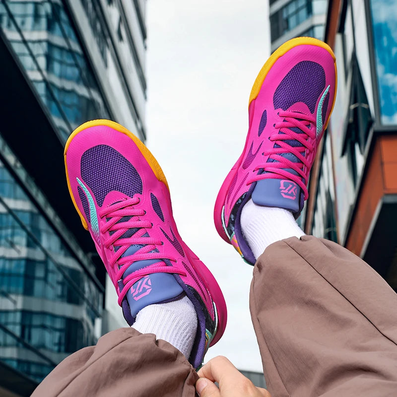 Men's Basketball Shoes Breathable Cushioning Non-Slip Wearable Runing Shoes Gym Training Athletic Basketball Sneakers for Men Pi-Mart
