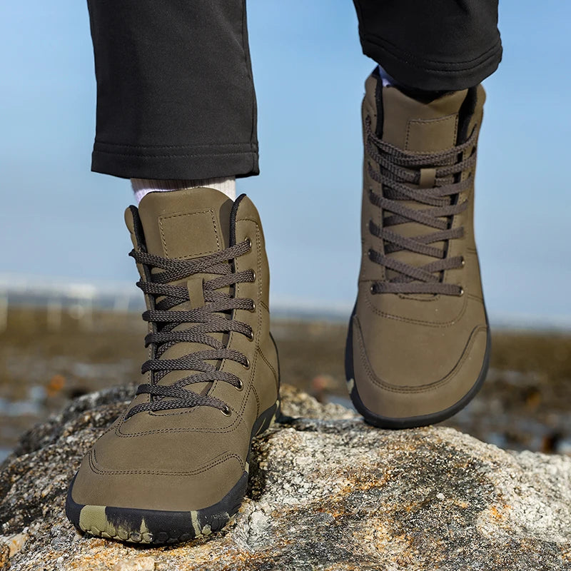 2026 New Unisex Sports Shoes Lightweight And Non Slip Walking Shoes Comfortable High Top Solid Color High-Quality Hiking Shoes Pi-Mart