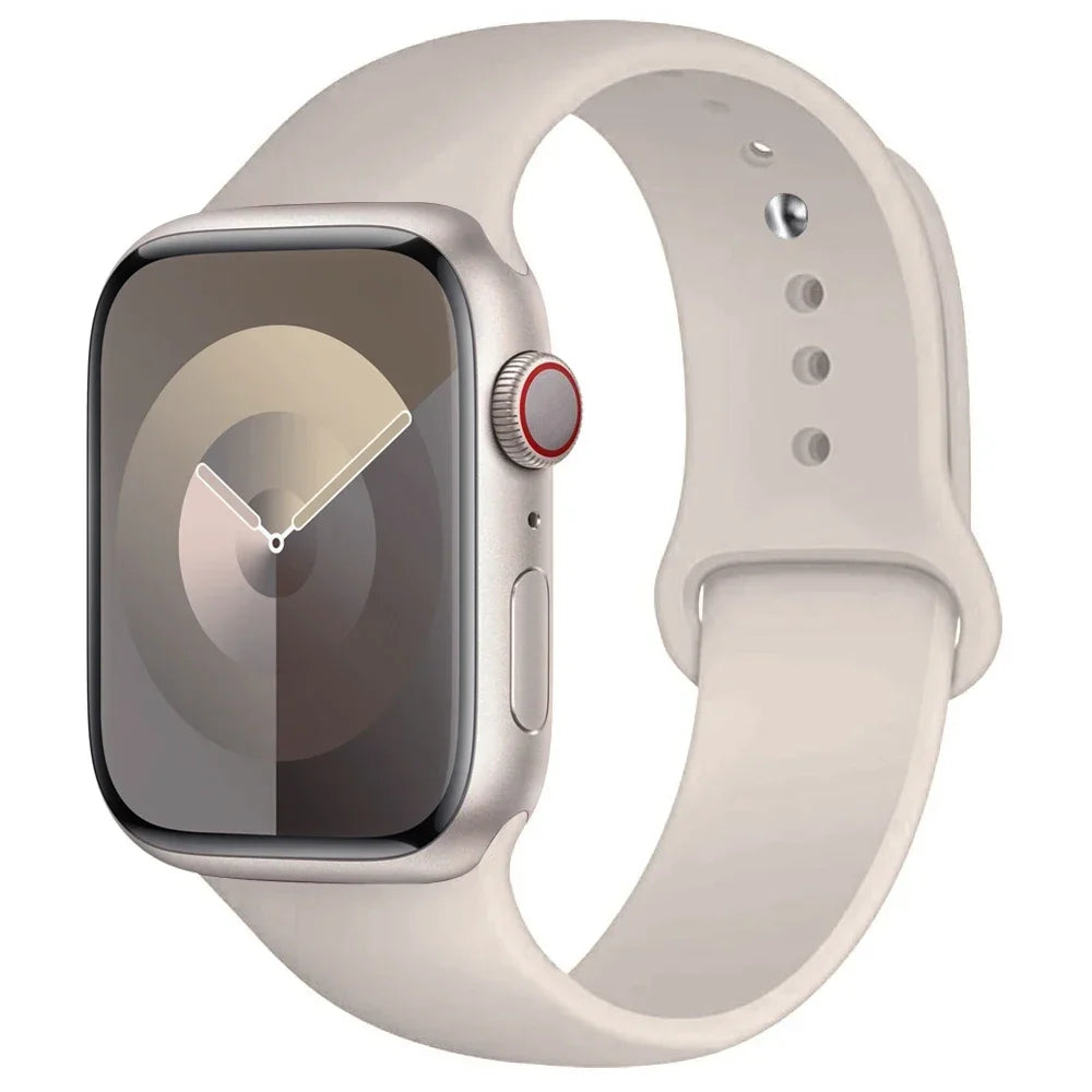 Silicone Band For Apple Watch strap 44mm 45mm 40mm 41mm 42-38mm 45 mm sport bracelet iwatch series 8 7 6 5 4 3 SE 9 Ultra 2 49mm LadyShow.Store
