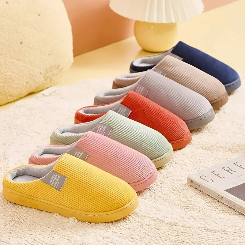 Women's Men's Thick Soft Bottom Home Slippers Household Plush Slippers Anti-slip Thermal Slippers Indoor Winter LadyShow.Store