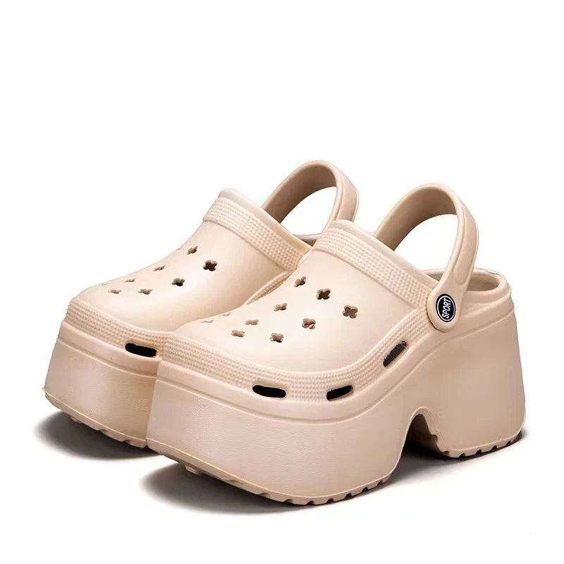 Women's Wedges Heel Sandals Summer 2026 Closed Toe Chunky Platform Sandalias Mujer Hollow Out Thick Sole Non-slip Slides Ladies LadyShow.Store