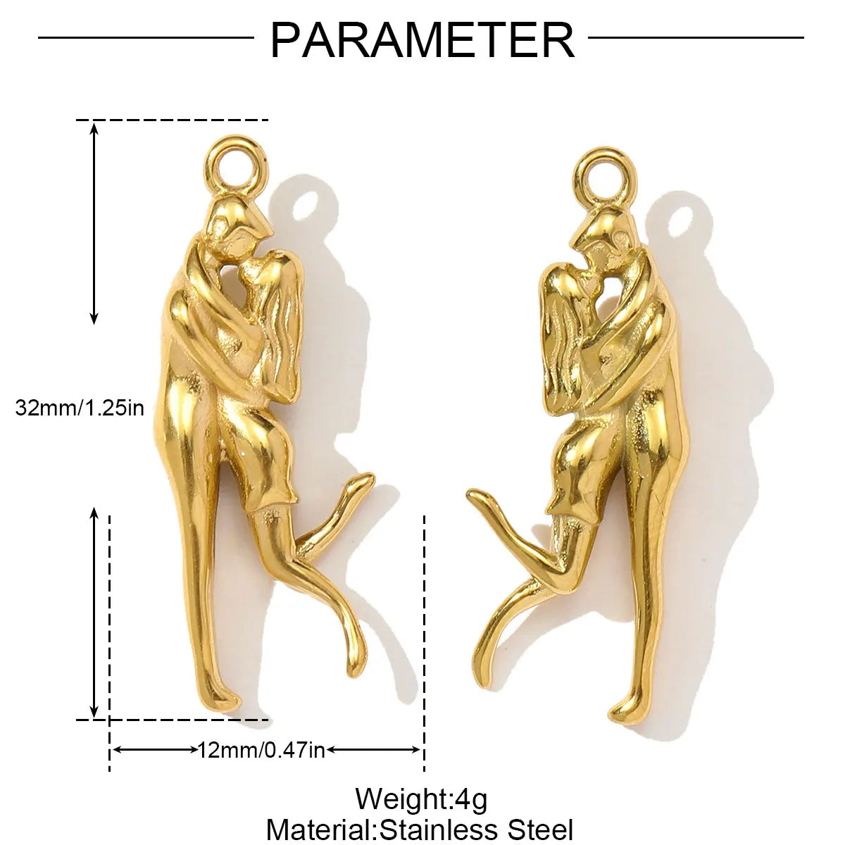 3pcs/Lot Stainless Steel 3D The Triumphal Arch Lovers Pendants Boot Heart Eye DIY Charms Women French Love Dog Dream Jewelry Pi-Mart