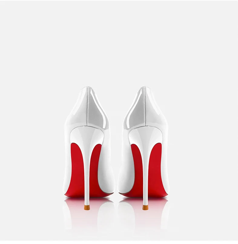 Women Heels Naked Color Women's Elegant High Heel Luxury Black Shoes Woman 2026 Red Shiny Bottoms Pointed Toe Party Ladies Women Pi-Mart