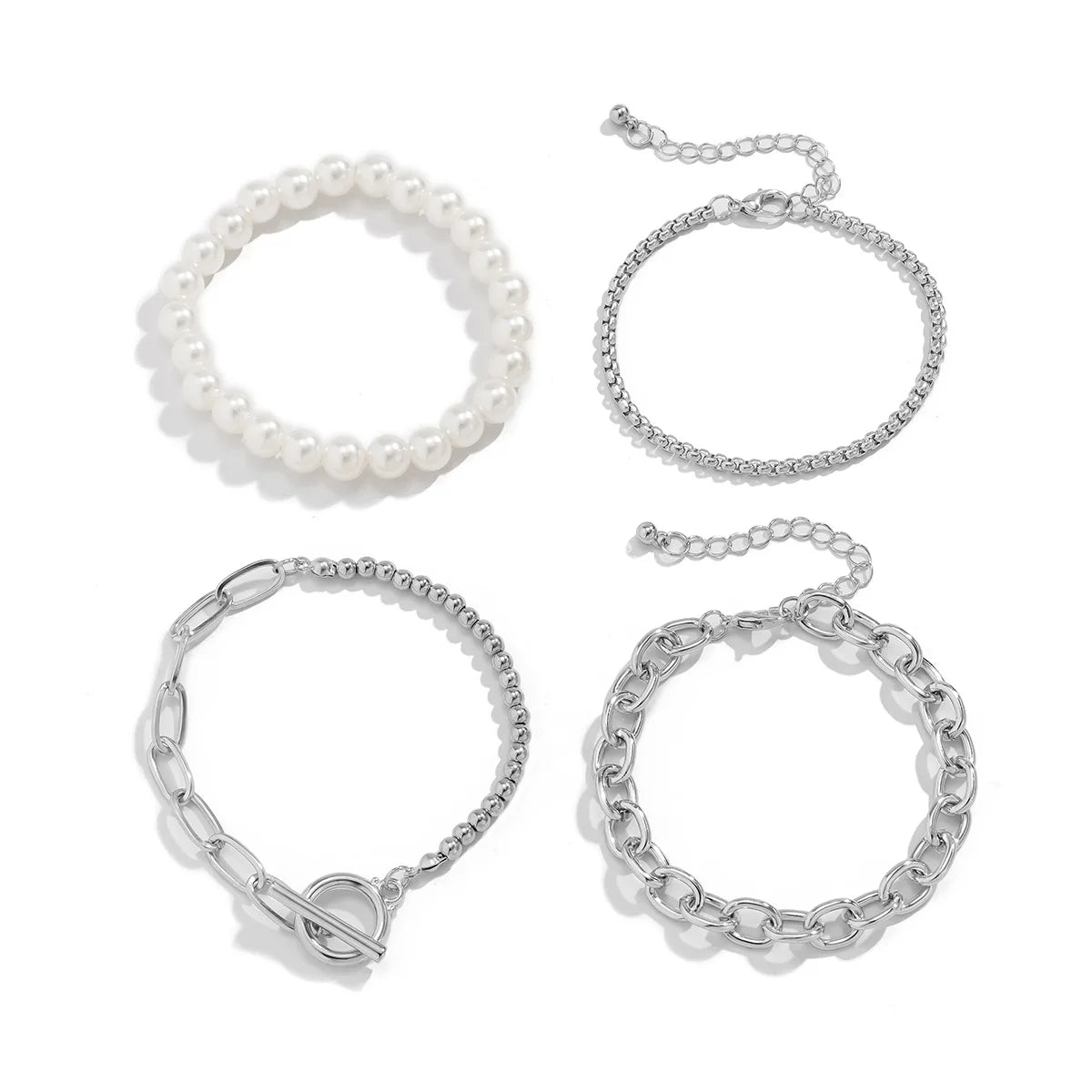 Boho Imitation Pearl Beaded Bracelet Women's Retro Fashion Creative Gold Color Beads O-Chain Bracelets Girls Birthday Jewelry Pi-Mart
