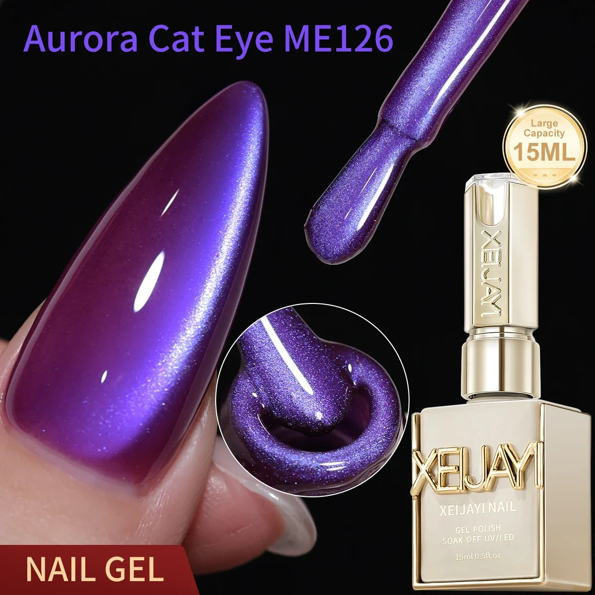 XEIJAYI 1pc 15ML Blue cat eye Nail Gel polish Semi Permanent Nail Art Soaking UV LED Nail Salon DIY Nail Salon Gel Tri Light Beauty