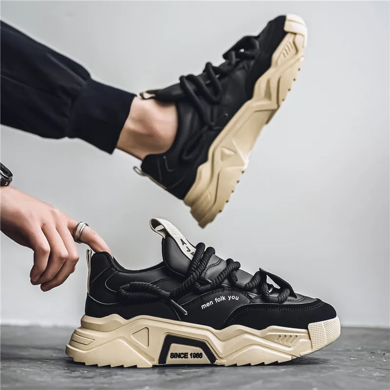 New Men's Casual Sneakers 2025 Spring Fashion Versatile Low-Top Skateboard Shoes for Men Suitable for Outdoor Sports Pi-Mart