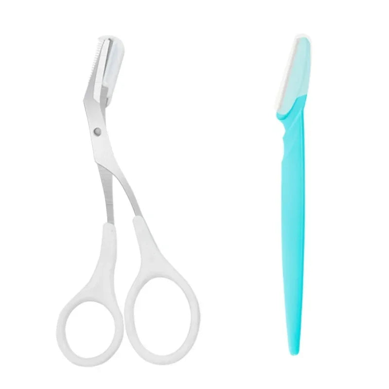 Eyebrow Trimmer Scissor Beauty Products for Women Eyebrow Scissors with Comb Beauty Scissors  Stainless Steel Makeup Accessories Tri Light Beauty