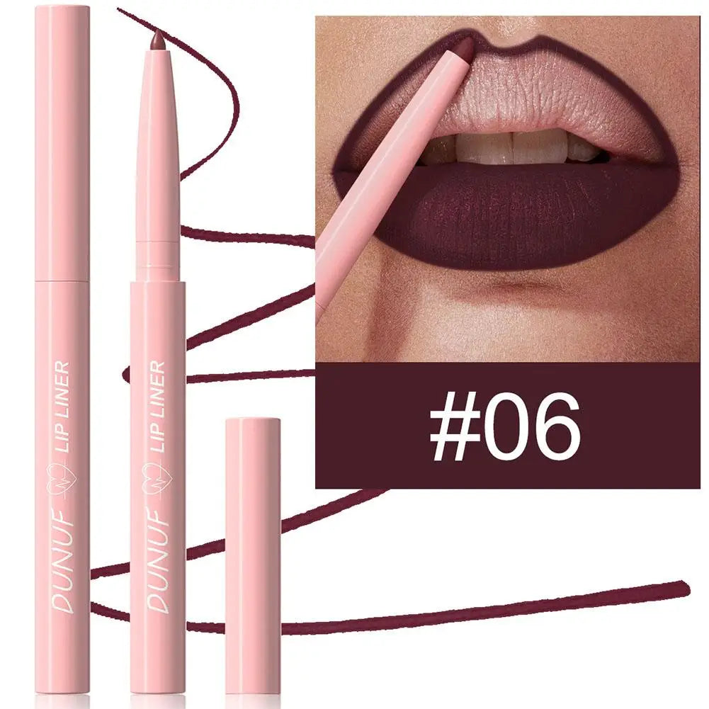 6Pcs Velvet Matte Lip Liner Pencil Set High Pigment Smooth Silky Texture Easy to Color & Define Lip Contours Daily Lip Makeup Pi-Mart
