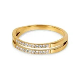 Stainless Steel Ring for Women Inlaid Zircon Rings Waterproof Romantic Fashion Jewelry Pi-Mart