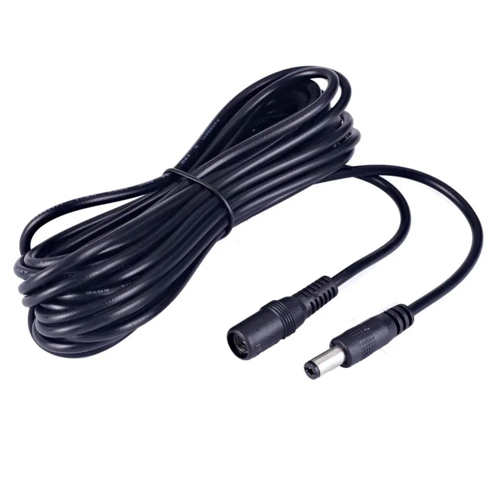 DC Extension Cable 1M 2M 3M 5M 10M 5.5x2.1mm Female to Male Plug for 12V 5V 24V Power Adapter Cord Home CCTV Camera LED Strip Pi-Mart