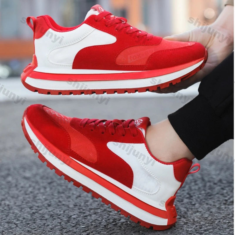 Men Shoes 2025 Spring Autumn New Fashion Comfortable Height Increase Casual Running Shoes Breathable Non Slip Platform Sneakers Pi-Mart