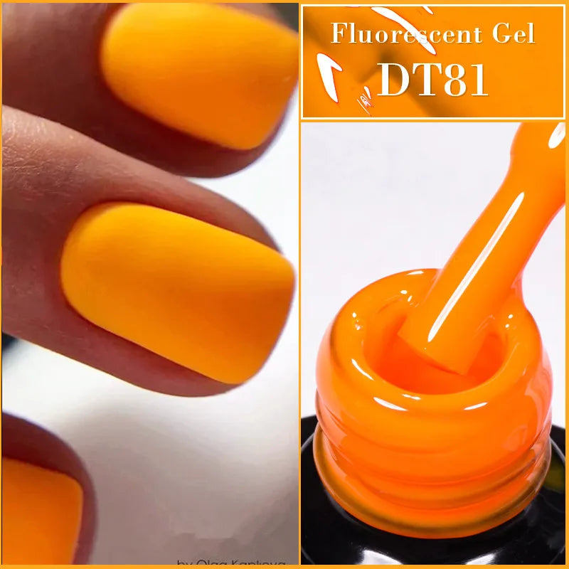MEET ACROSS 7ml Orange Red Green Gel Nail Polish Laser Sparkly Soak Off Semi Permanent Nail Art UV Gel Varnish For Nails Tri Light Beauty