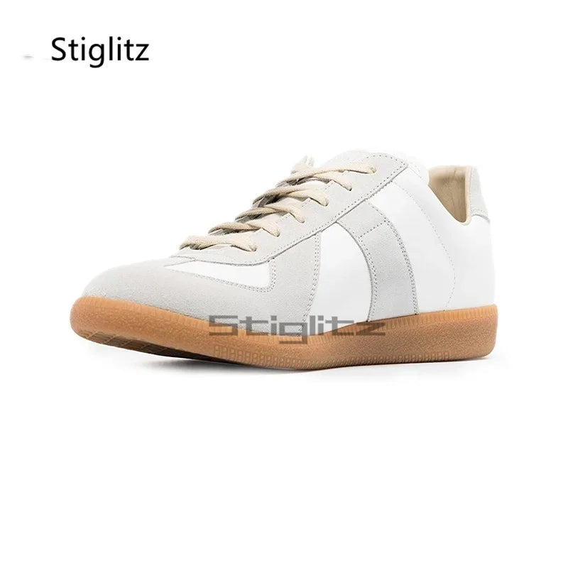 Sports Flat Casual Couple Shoes Men Women Classic Trendy Versatile Suede Leather Lace Up Sneakers Spring Autumn Training Shoes Pi-Mart