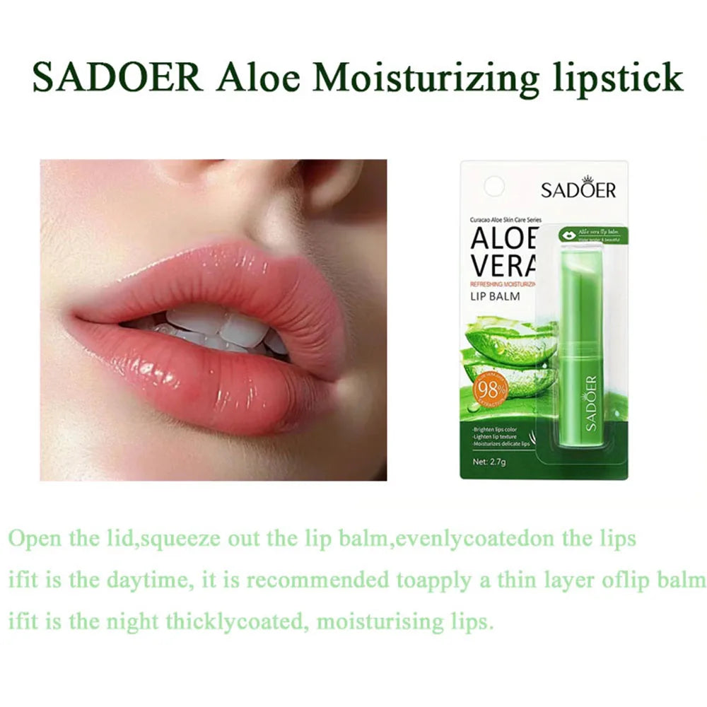 Lip Aloe Balm Nourishing, Refreshing, Hydrating and Moisturizing Preventing Cracking and Repairing Lips Gentle Non Irritating Pi-Mart