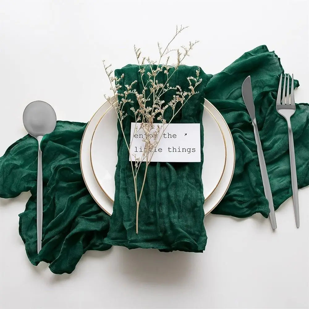 Party Supply Table Decoration Gauze Napkin Soft Thin Cotton Napkin Retro Reusable Placemats Hotel Pi-Mart