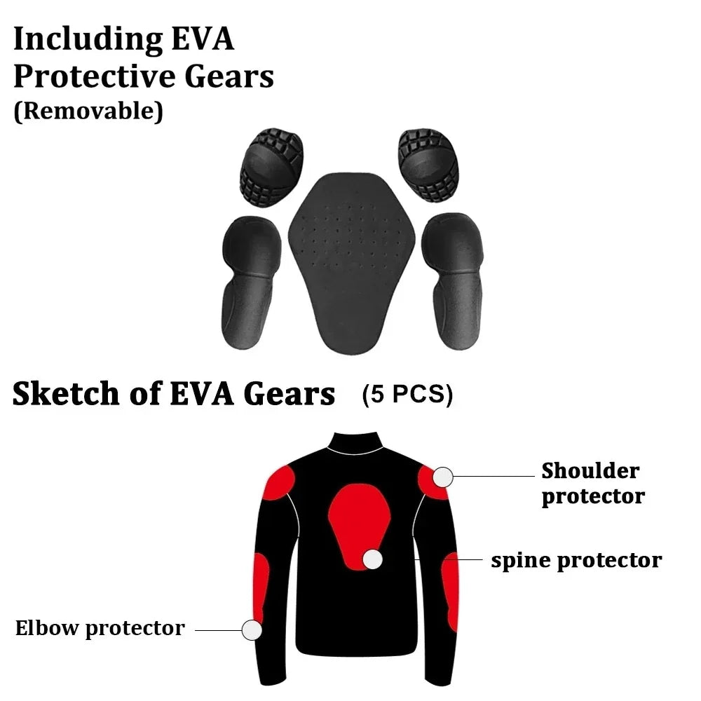 Men Woman Summer Style Breathable Motorcycle Jacket Night High Visible Motorbike Riding Coat with 5pcs Protective pads JK-21 LadyShow.Store