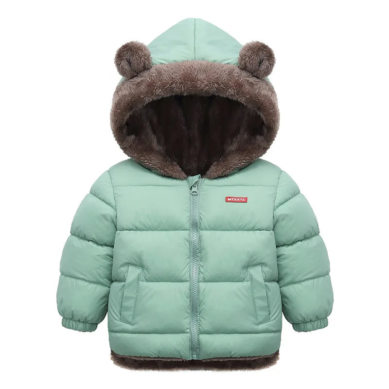 Baby Boys Girls Jacket Hooded Cotton Outerwear Children's Thick Fleece Coat Cashmere Padded Jackets Winter Boys Girls Warm Coats LadyShow.Store