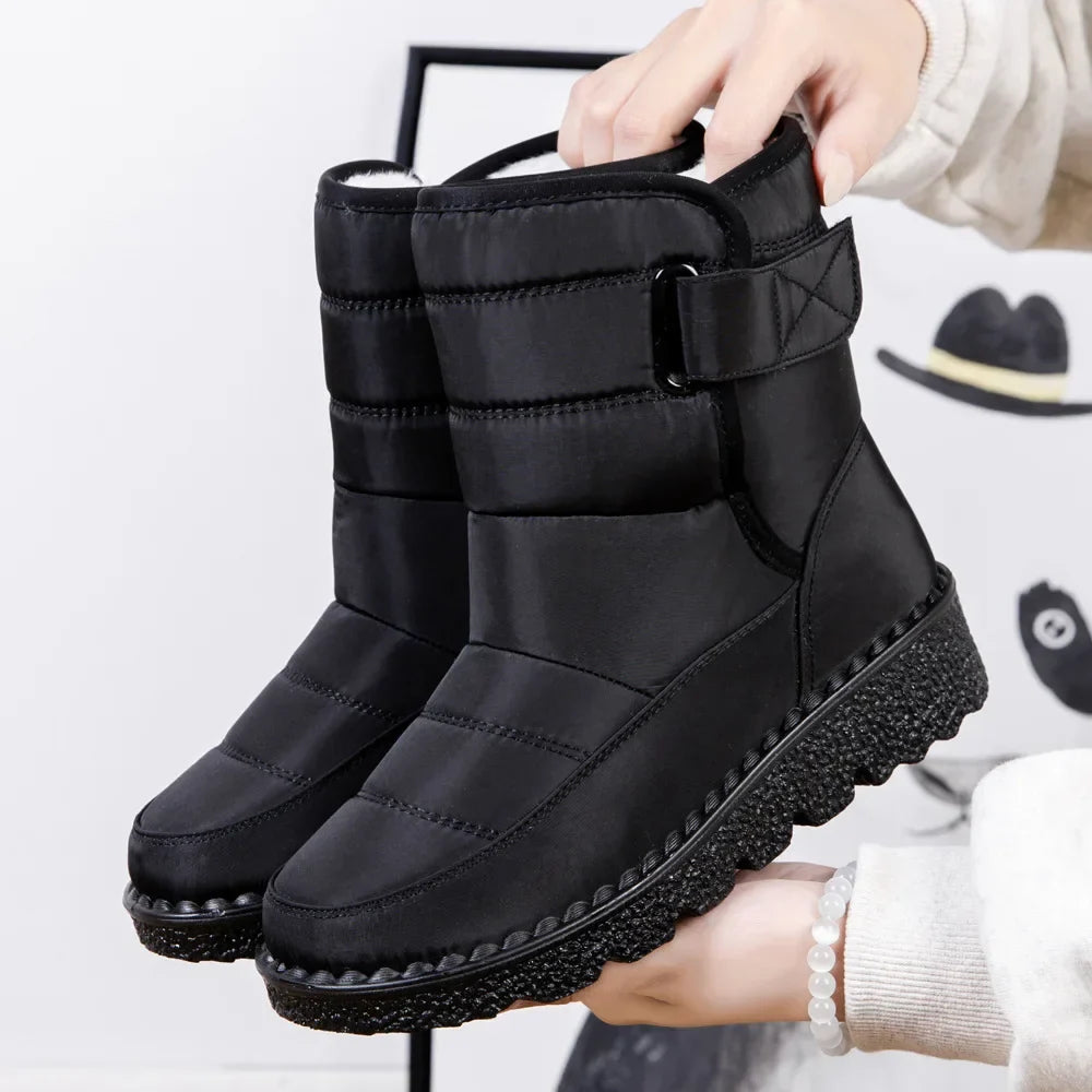 Boots Women Non Slip Waterproof Winter Snow Boots Platform Shoes for Women Warm Ankle Boots Cotton Padded Shoes Botas De Mujer LadyShow.Store