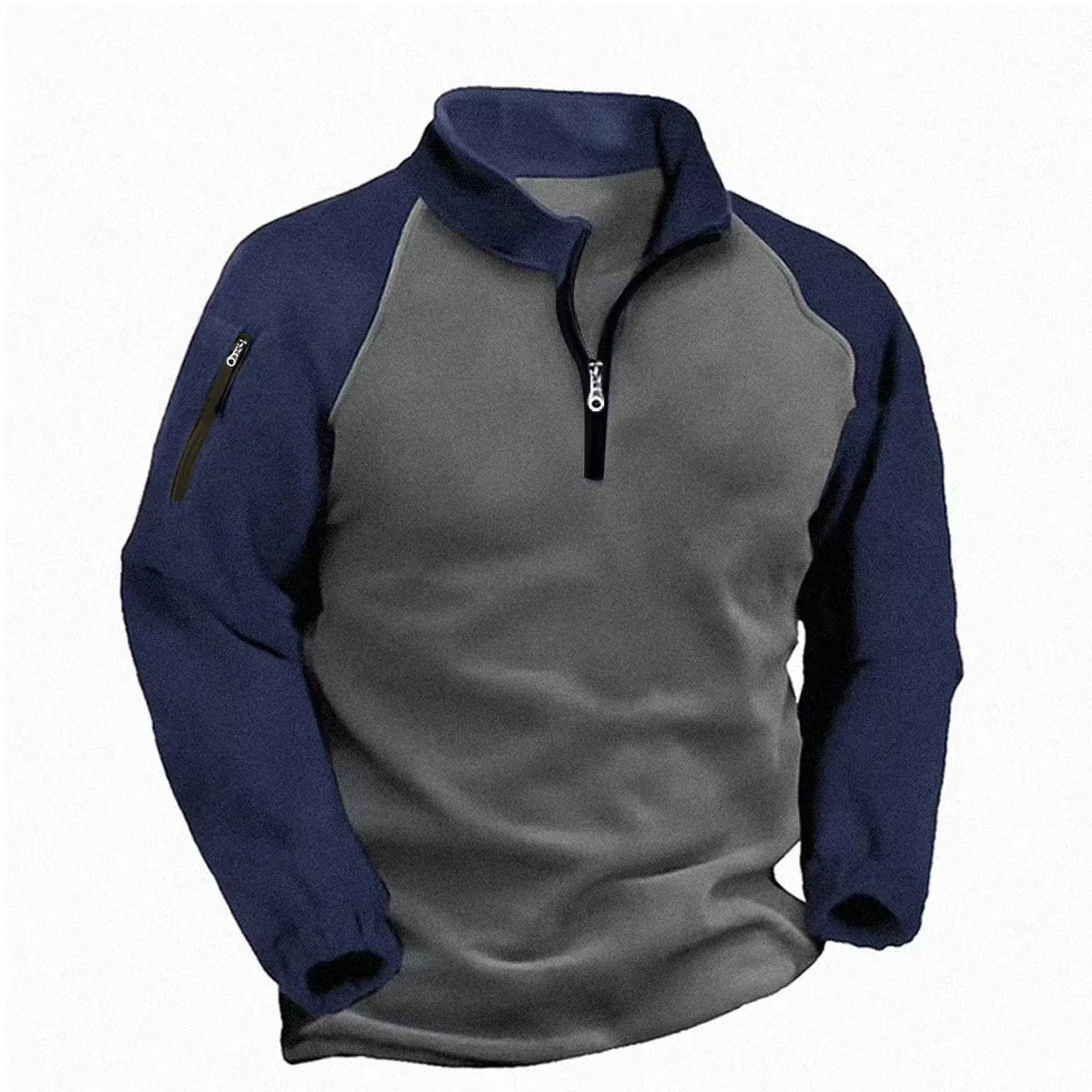 Autumn Winter Men's Fleece Hoodies Half Zipper Patchwork Pullover Coats Men Fashion Outdoor Warm Sweatshirts Male Casual Hoodies Pi-Mart