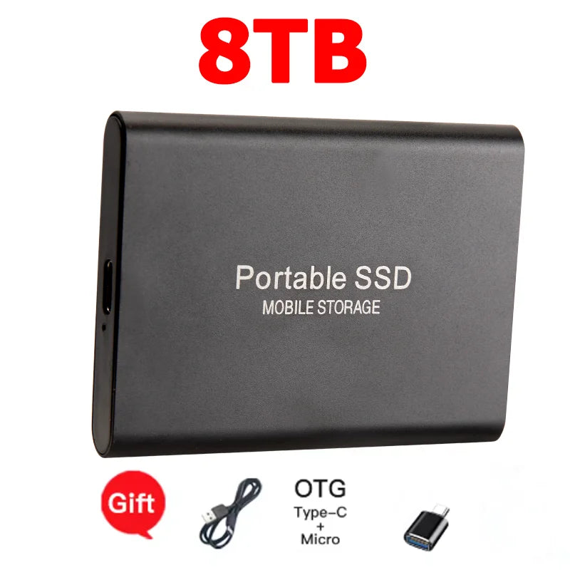 Reliable Slim Storage Device Portable External SSD 1TB 4TB 16TB 128TB High Speed for Notebook Laptop Computer Pi-Mart