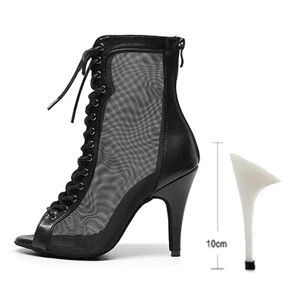 Woman High Tip Ballroom Dance Shoes Woman Ruber Insole Latino Salsa Dancing Shoes For Girls Soft Bottom Practice Latin Shoes LadyShow.Store