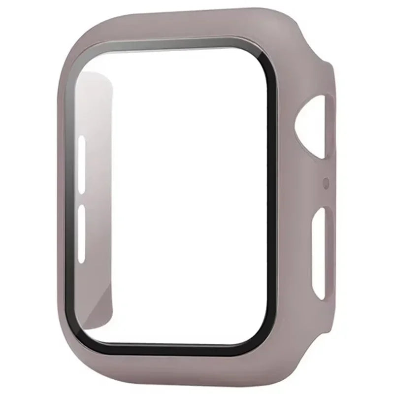 Tempered Glass+Case For Apple Watch 38-40mm 41mm 42mm 44mm 45mm 46mm Screen Protector Protective Cover iWatch 11 10 8 7 9 6 SE 5 LadyShow.Store