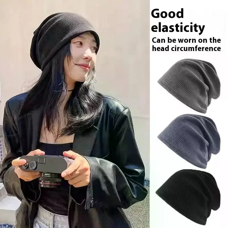 Casual Keep Warm Thin Knit Hat Cute Outdoor Cold Cap Ear Protection Warm Stack Hat For Men Women Pi-Mart