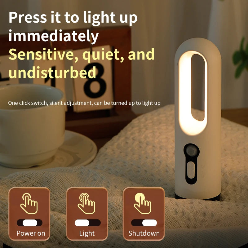 AiQUE LED Motion Sensor Night Light Portable 2 in 1 Flashlight Bedroom Bathroom Reading Camping Lighting Baby Feeding Eye Care Pi-Mart