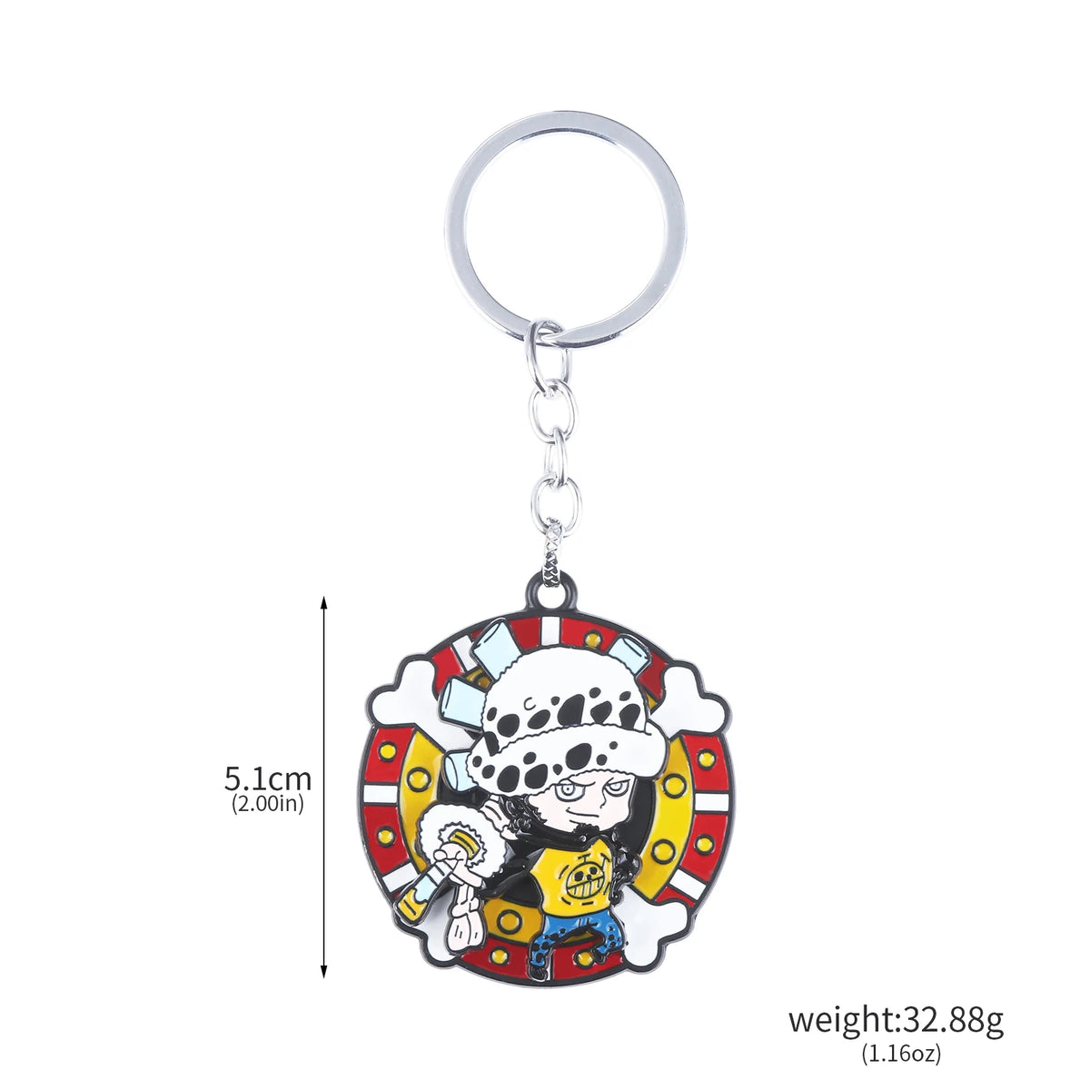 One Piece Luffy Straw Hat Keychain Rotatable Zoro Skull Metal Pendant Role-Playing Decorative Accessories Fan Jewelry Gift Pi-Mart