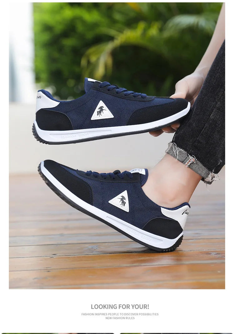 New 2026 Men's Casual Comfortable Breathable Sports Shoes Lightweight Anti-slip Wear-resistant Canvas Low-top round Toe Slip-On Pi-Mart