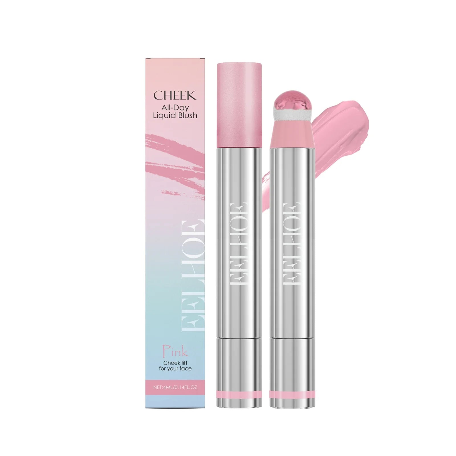Peach Pink Plush Brush Liquid Blush Cheek Cream Smooth Long Lasting Velvet Matte Nude Apricot Orange Blusher Easy To Wear Tri Light Beauty