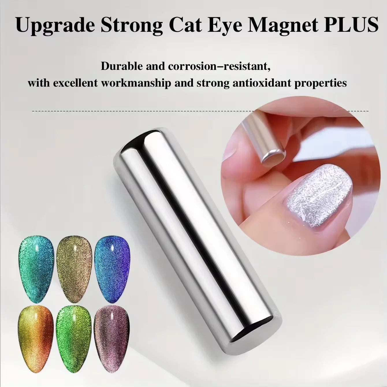 2.5x0.5cm Round Nail Art Cat Eye Gel Magnetic Pen for Gel Nail Polish 3D Cat Eye Nails Painting Strong Stick Manicure DIY Tools Tri Light Beauty