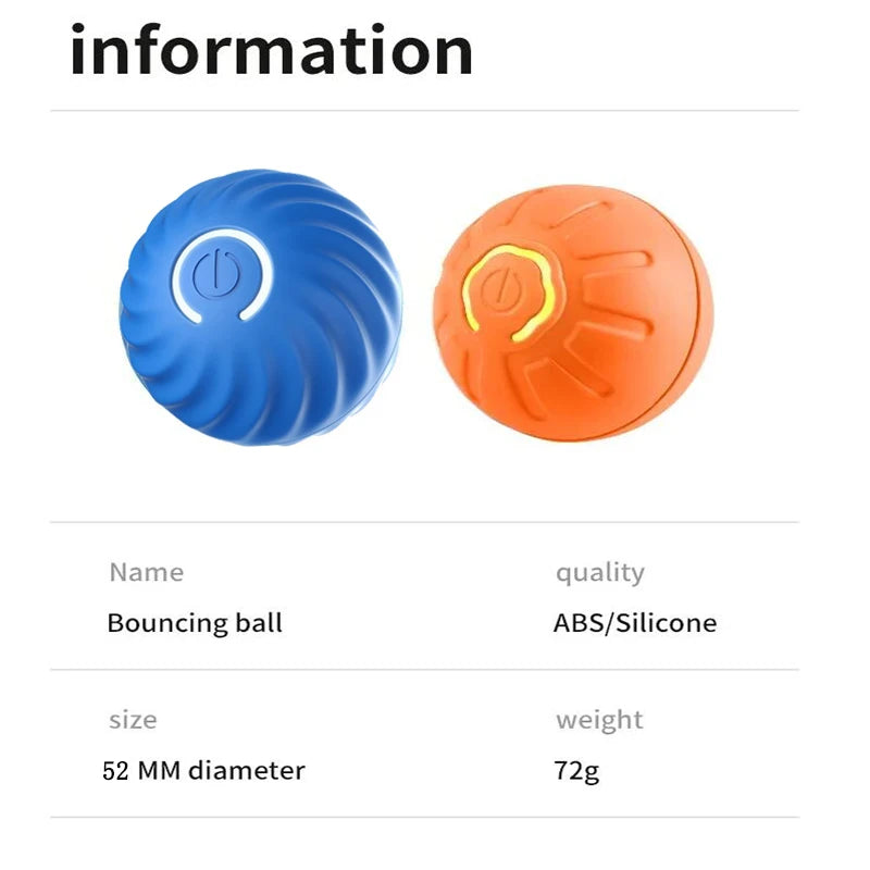 Smart Dog Toy Ball Electronic Interactive Pet Toy Moving Ball USB Automatic Moving Bouncing for Puppy Birthday Gift Cat Products Pi-Mart