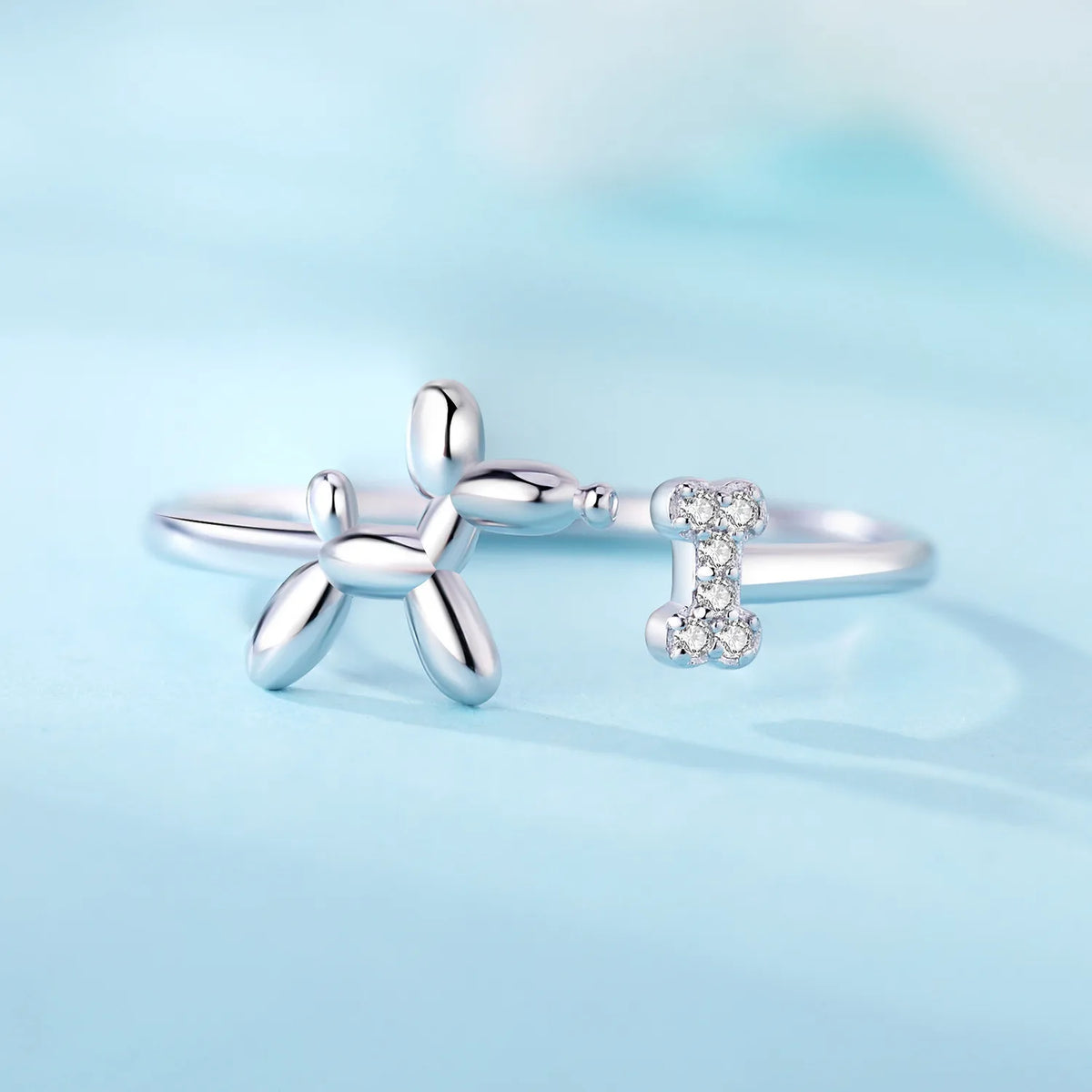 Original 925 Sterling Silver Open Ring Exquisite Panda Dolphin Adjustable Ring Original Daily Fine Jewelry Women Birthday Gifts Pi-Mart