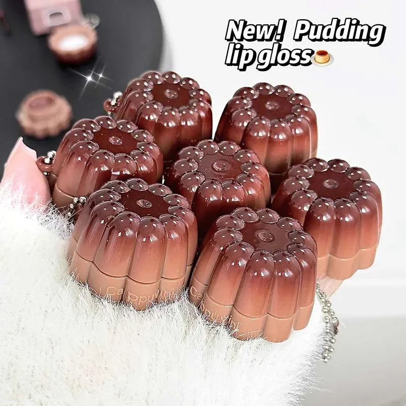 Jelly Solid Water Mirror Lip Gloss Shine Plumping Lip Balm Light Red Brown Natural Lasting Moisturizing Lip Tint Lipstick Makeup Pi-Mart