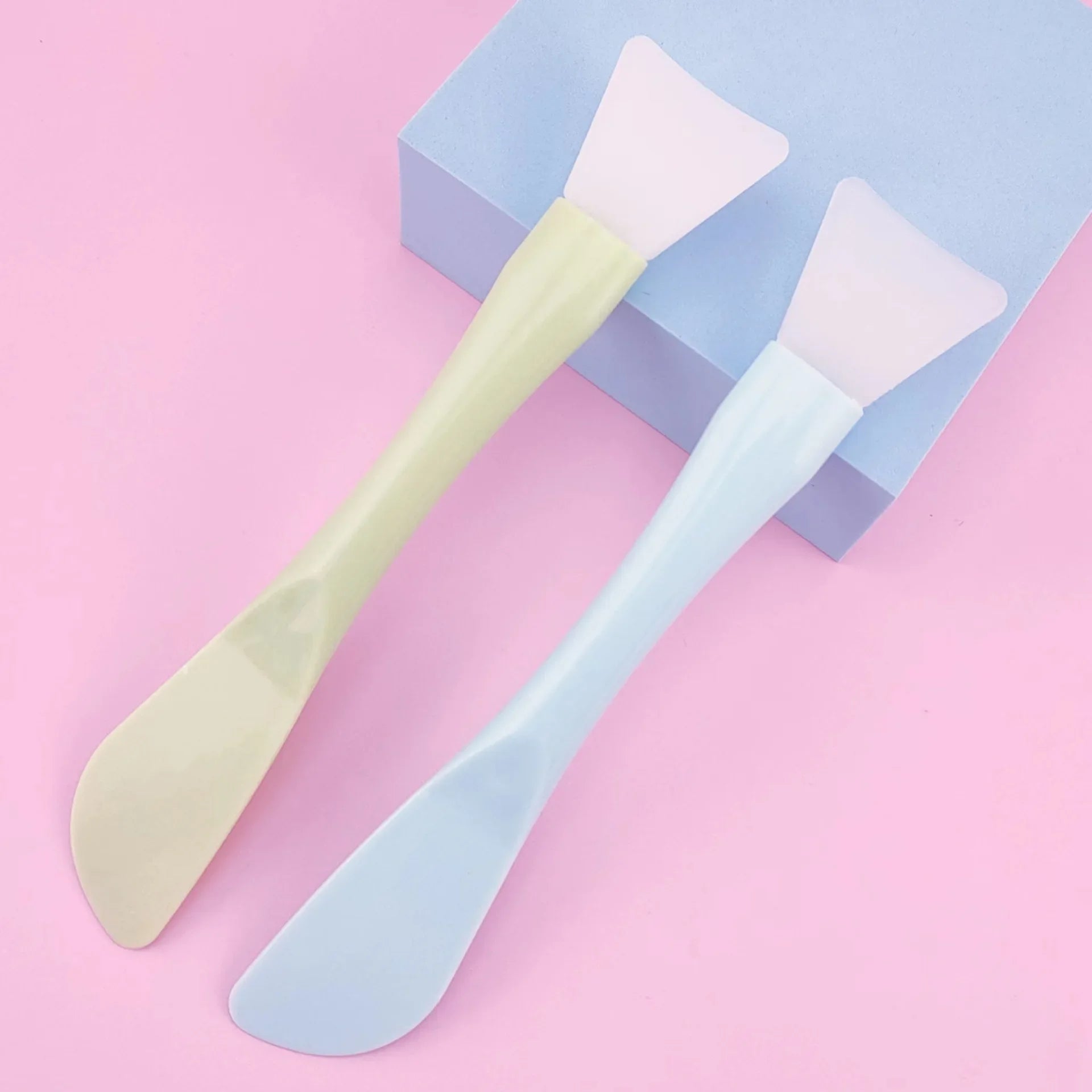 Dual-use Silicone Facial Mask Brush Soft Head With Scraper Integrated Mud Mask Brush DIY Skin Care Beauty Tools Pi-Mart